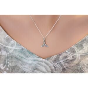 Sterling Silver Small Mermaid Tail Charm Necklace